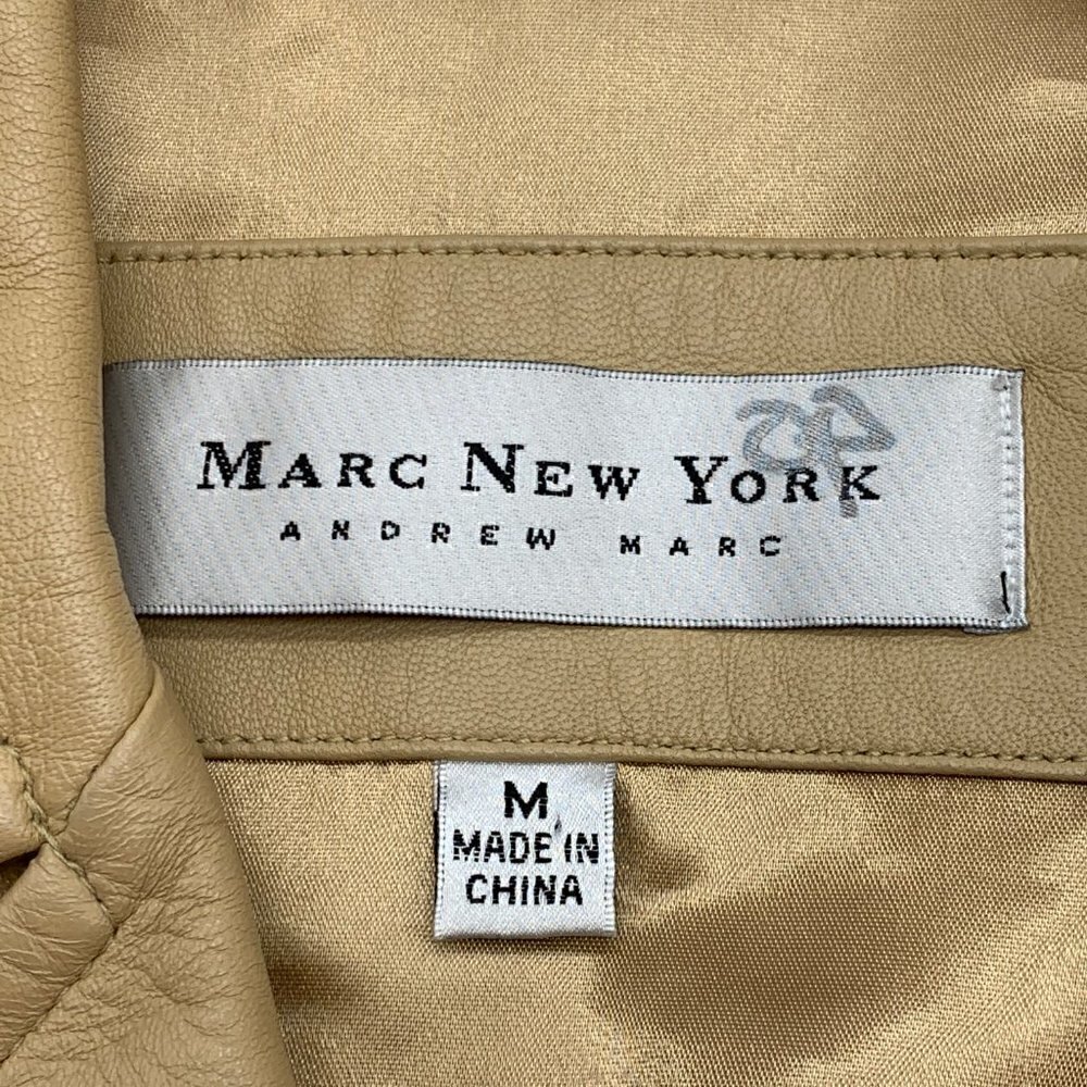 Marc New York Camel Leather Collared Jacket - Picture 4 of 7